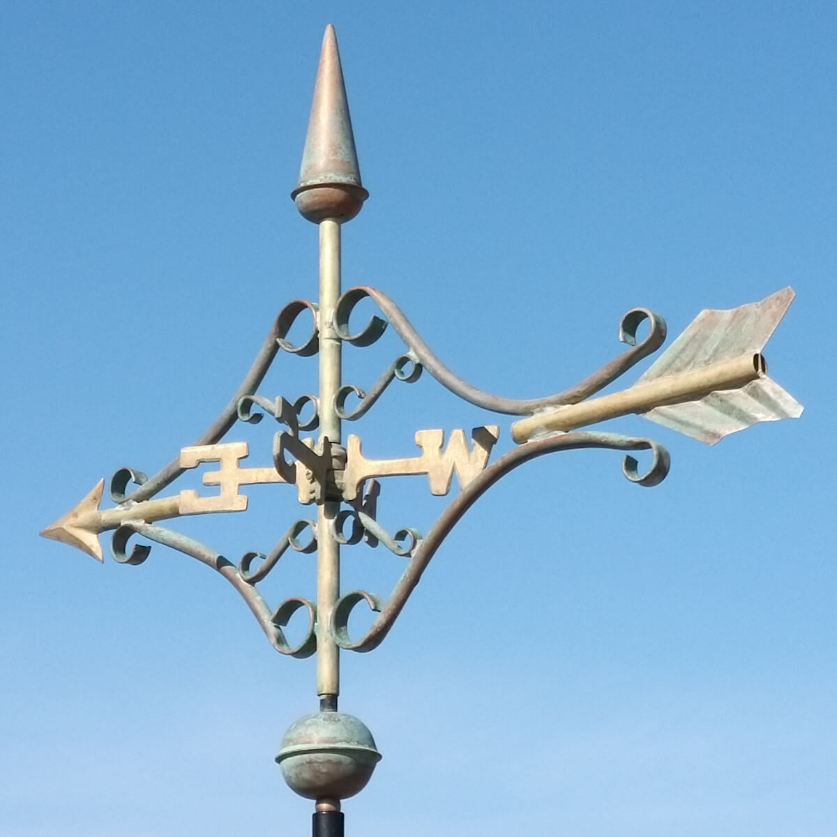 Copper Weathervanes Large Copper Verdigris Victorian Arrow Weathervane